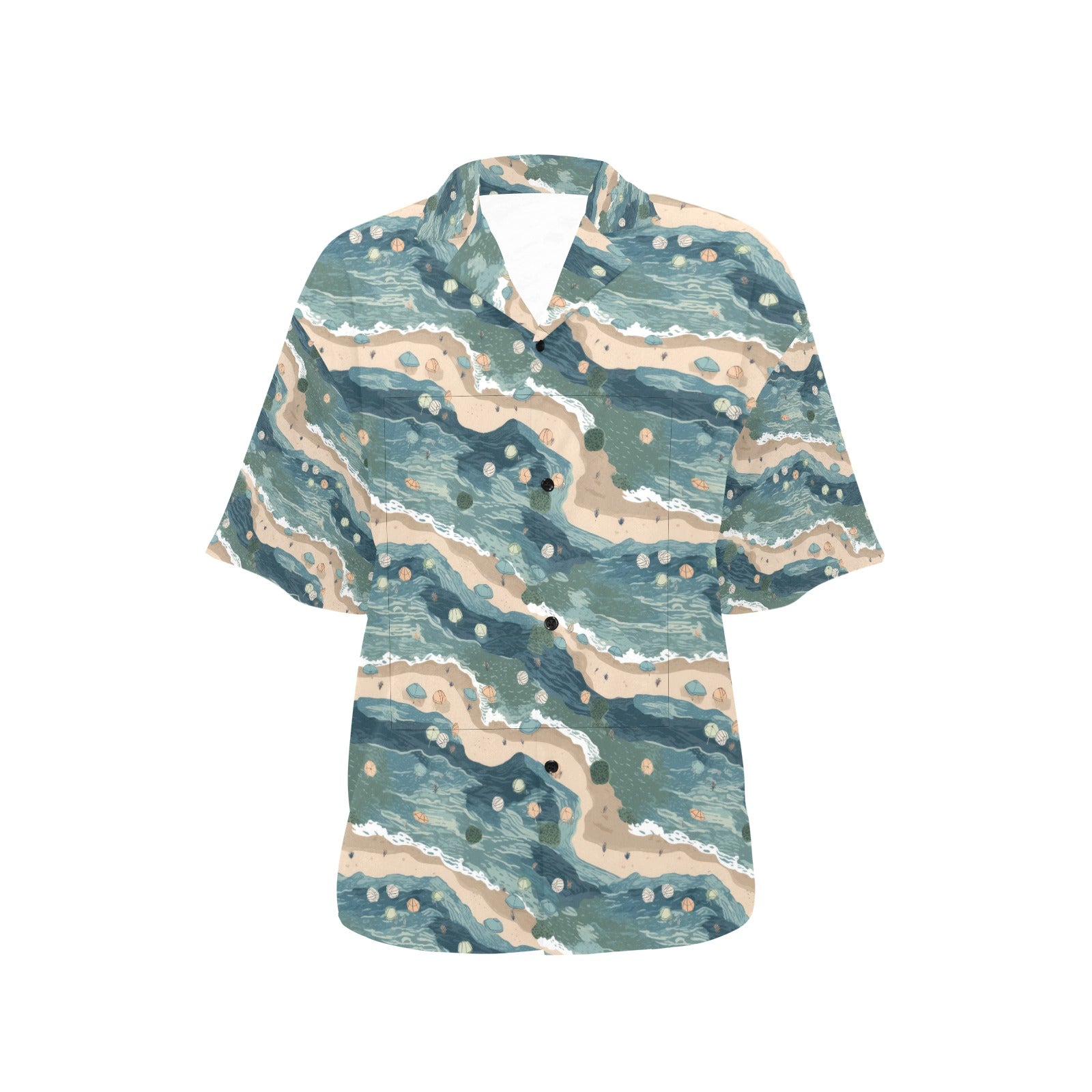 Beach Shoreline Hawaiian Shirt for Women - Sunshine on the Seas