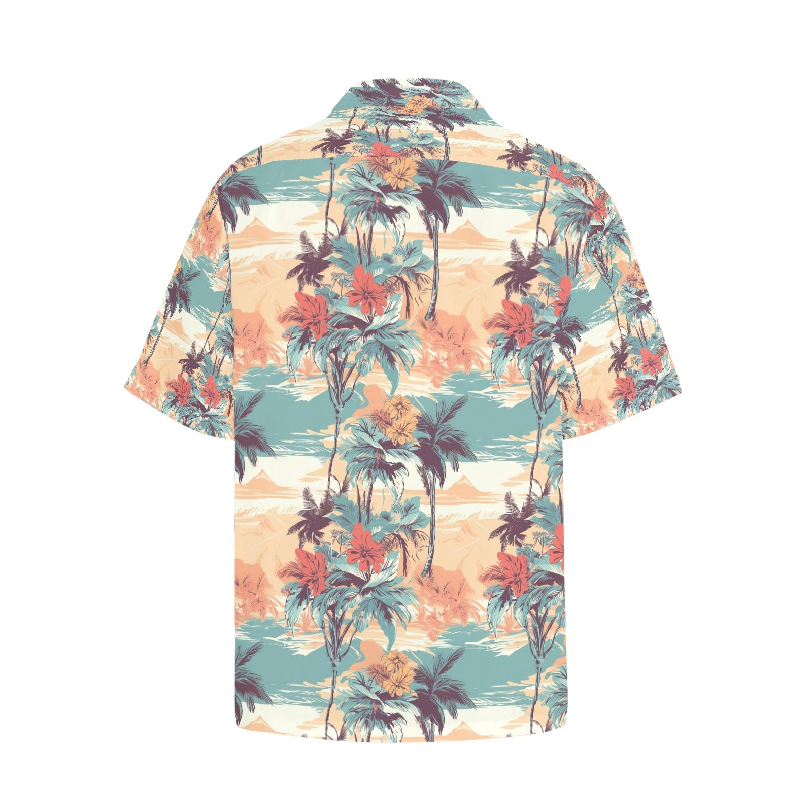 Palm Tree Men's Hawaiian Shirt With Chest Pocket - Sunshine on the Seas