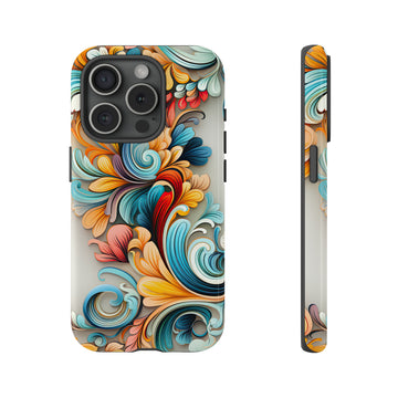 White Paisley Cell Phone Tough Cases - iPhone, Galaxy, Pixel