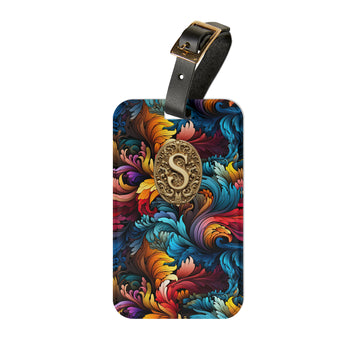 Rainbow Paisley Monogrammed Luggage Tag