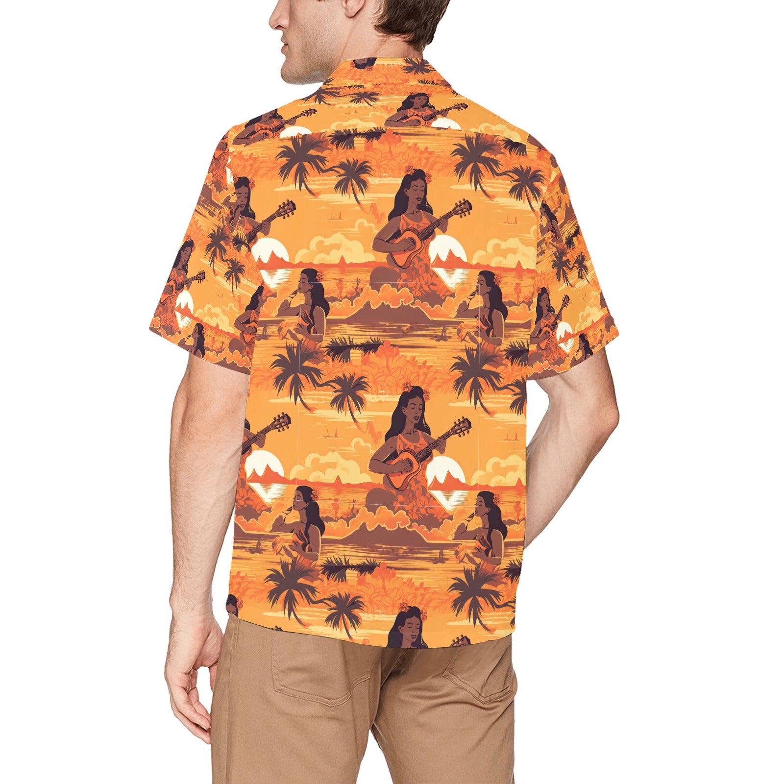 Hula Girl Men's Hawaiian Shirt With Chest Pocket - Sunshine on the Seas