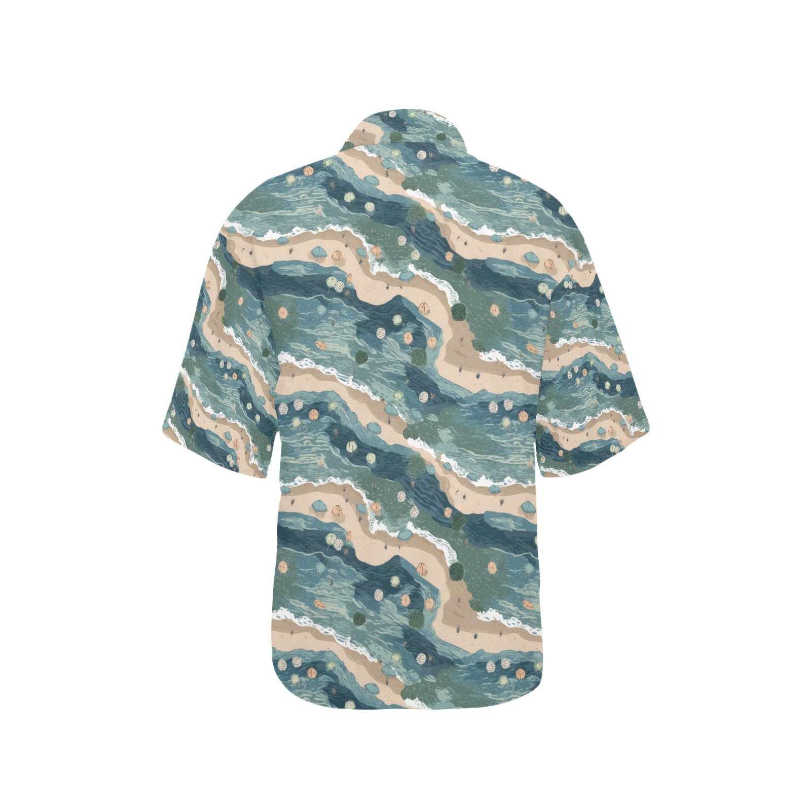 Beach Shoreline Hawaiian Shirt for Women - Sunshine on the Seas