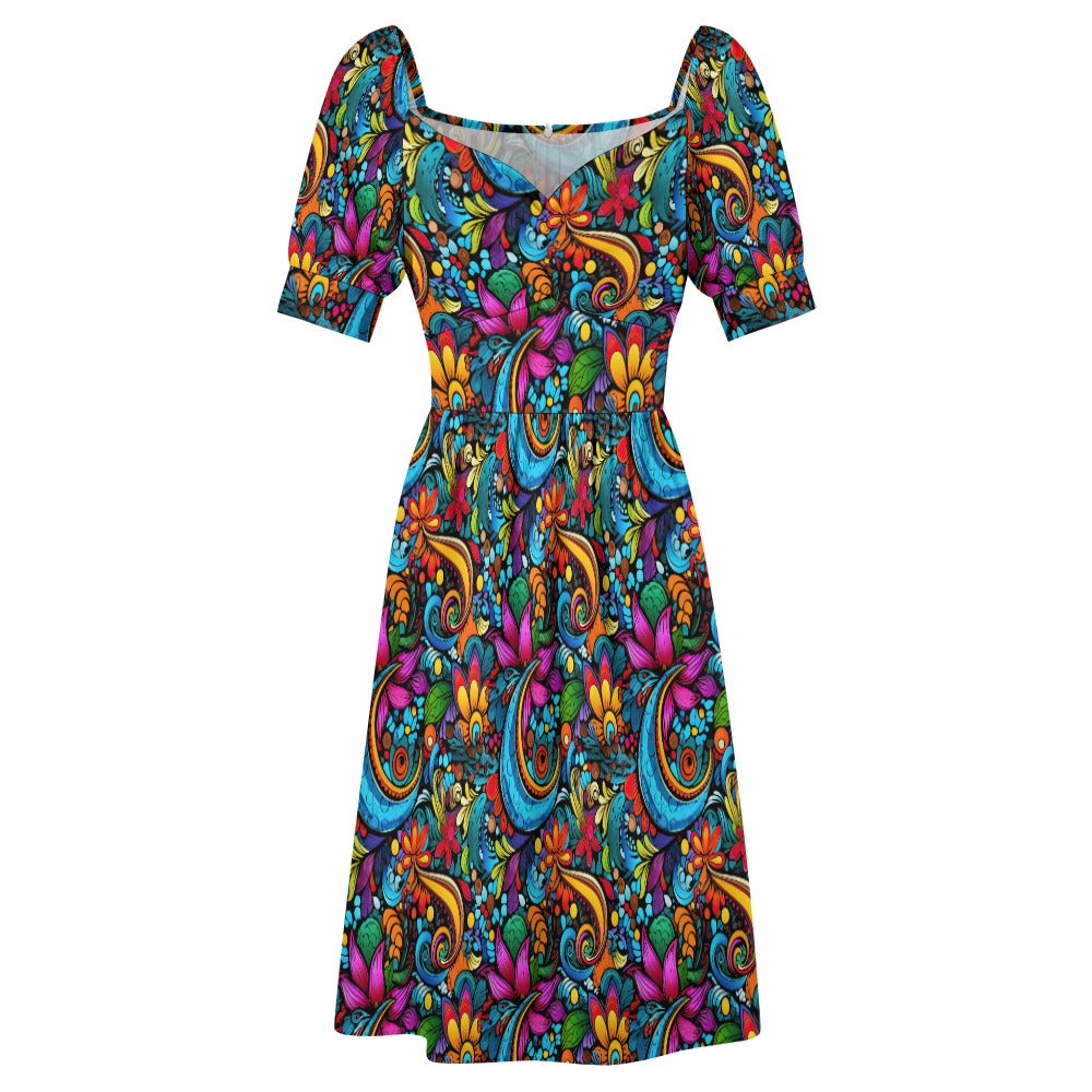 Paisley Sweetheart Midi-Dress - Sunshine on the Seas