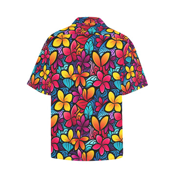 Colorful Plumeria Men's Hawaiian Shirt