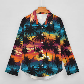 Tropical Rainbow Sunset Women's Hawaiian Shirt