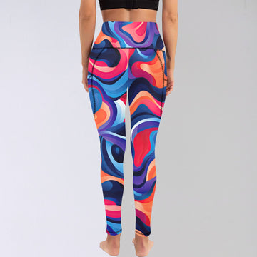 Marble Swirl Leggings with Pockets