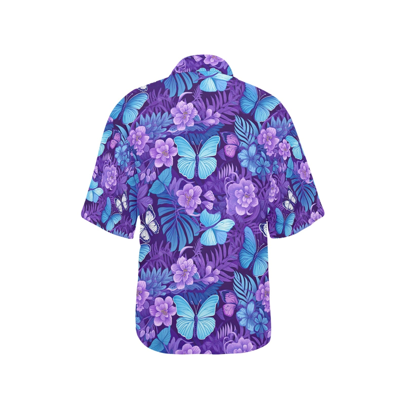 Butterfly Flower Hawaiian Shirt for Women - Sunshine on the Seas