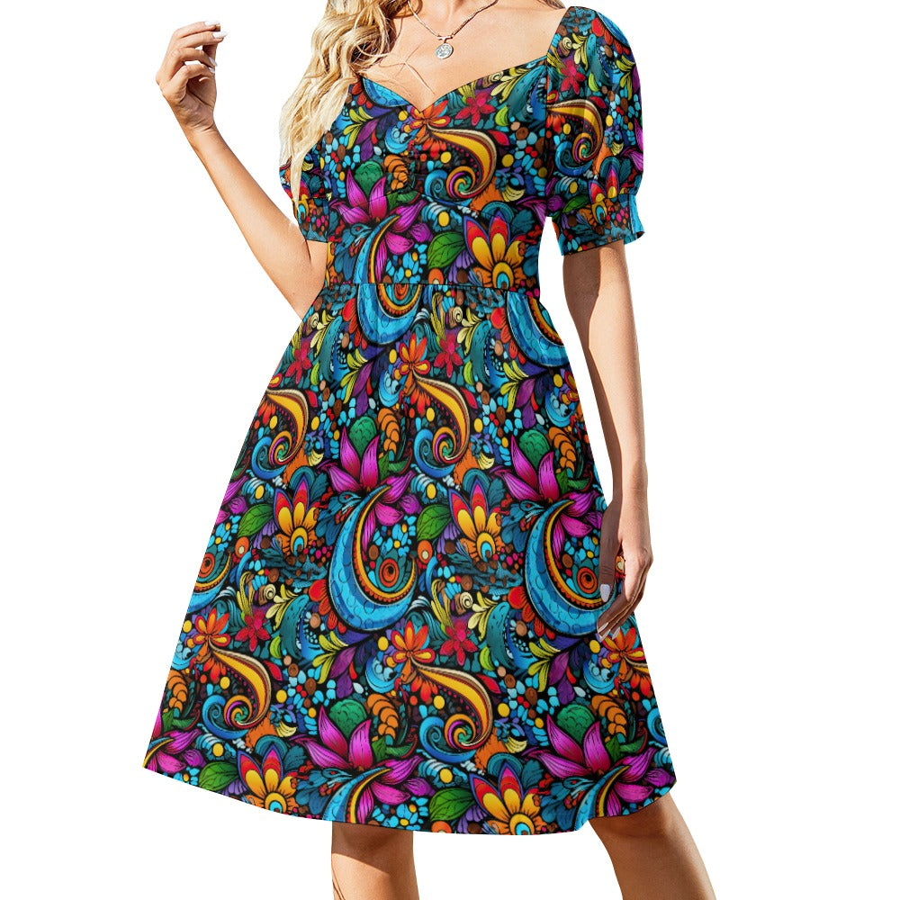 Paisley Sweetheart Midi-Dress - Sunshine on the Seas