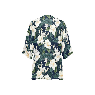 Hibiscus Women's Kimono Chiffon Cover Up