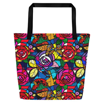 16" x20" Colorful Roses Large Tote Bag - Sunshine on the Seas