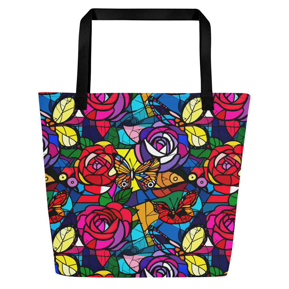 16" x20" Colorful Roses Large Tote Bag - Sunshine on the Seas