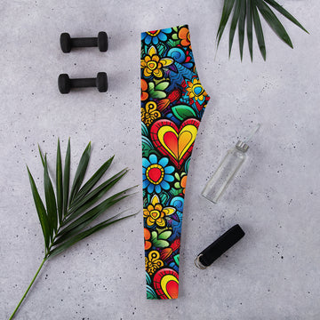 Hearts & Flowers Leggings - Sunshine on the Seas