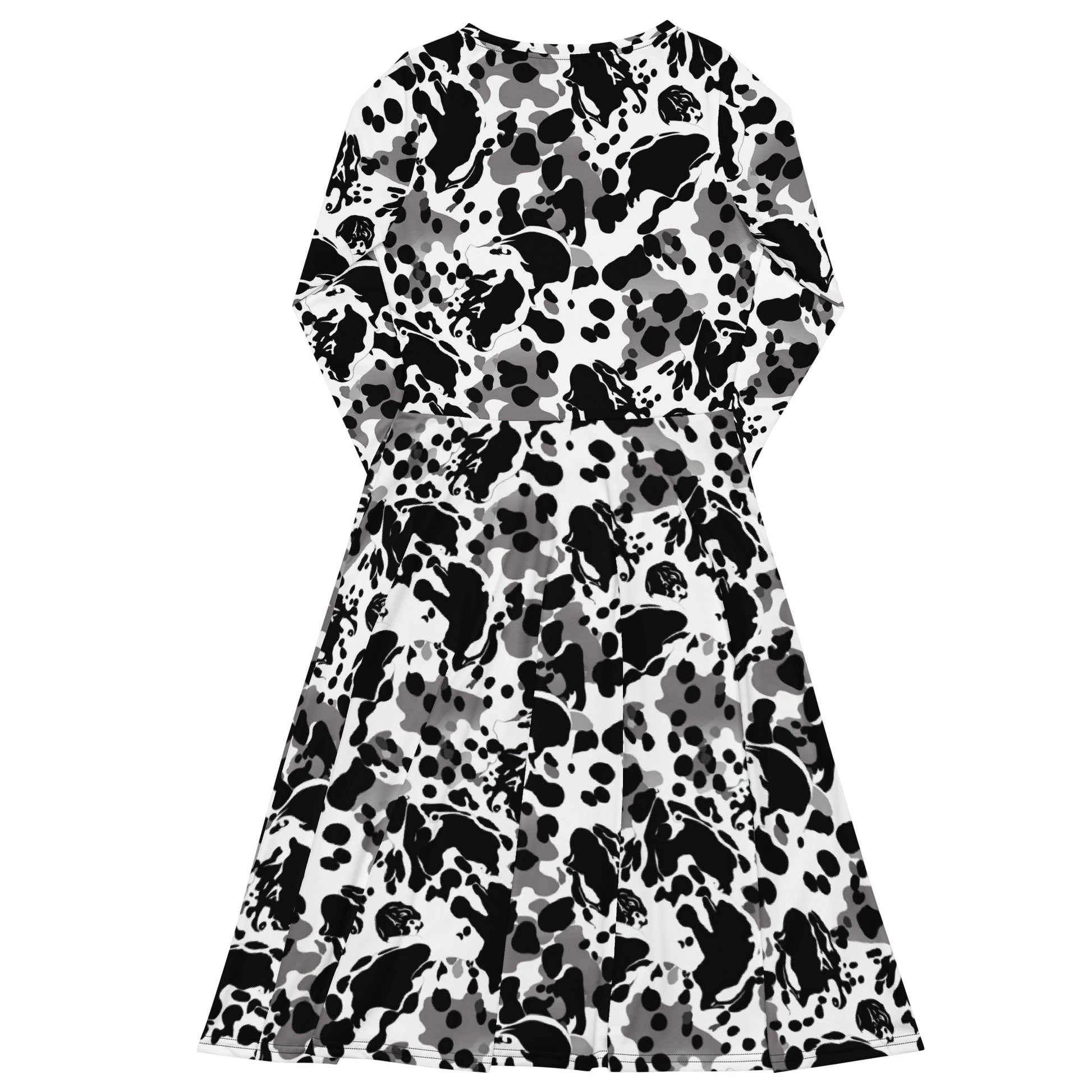 Cowprints Long Sleeve Midi Dress w/ Pockets - Sunshine on the Seas