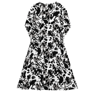 Cowprints Long Sleeve Midi Dress w/ Pockets - Sunshine on the Seas