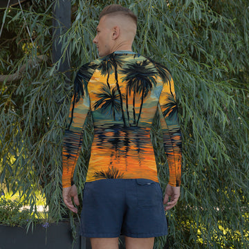 Palm Trees Men's Rash Guard - Sunshine on the Seas