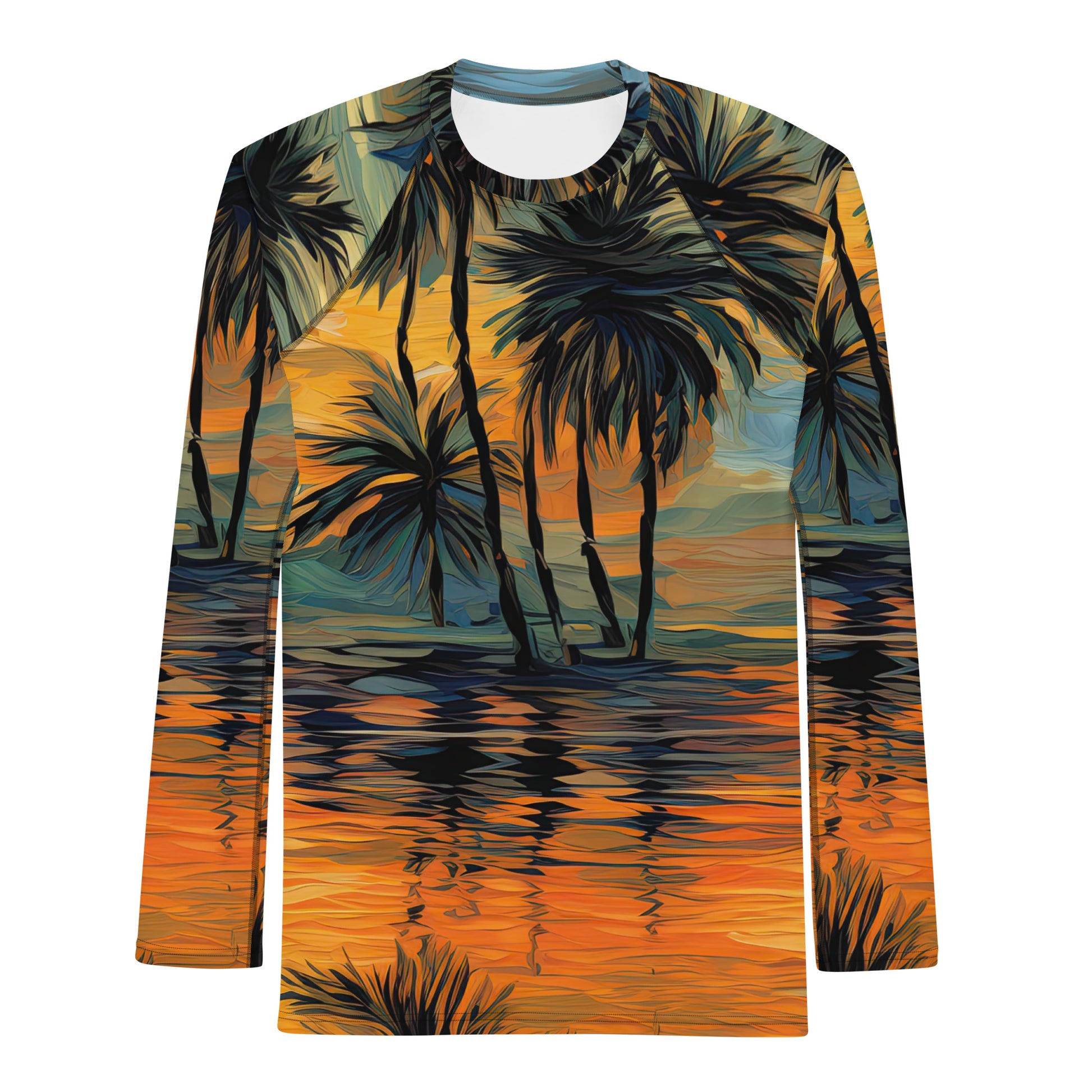 Palm Trees Men's Rash Guard - Sunshine on the Seas
