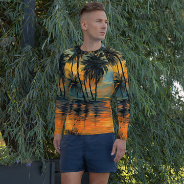 Palm Trees Men's Rash Guard - Sunshine on the Seas