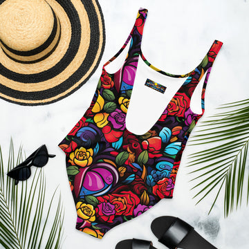 Roses One-Piece Swimsuit - Sunshine on the Seas