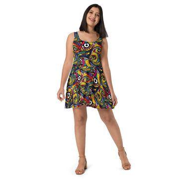 Octopus Skater Dress - Sunshine on the Seas