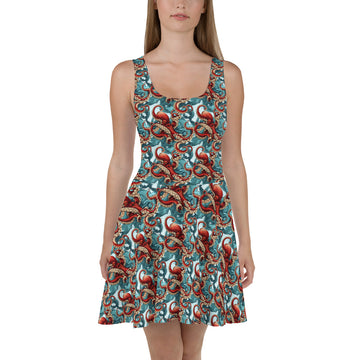 Octopus Sleeveless Skater Dress