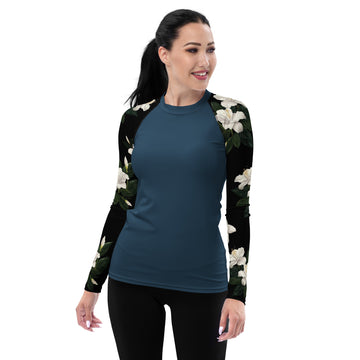 Tropical Flowers Women's Rash Guard - Sunshine on the Seas