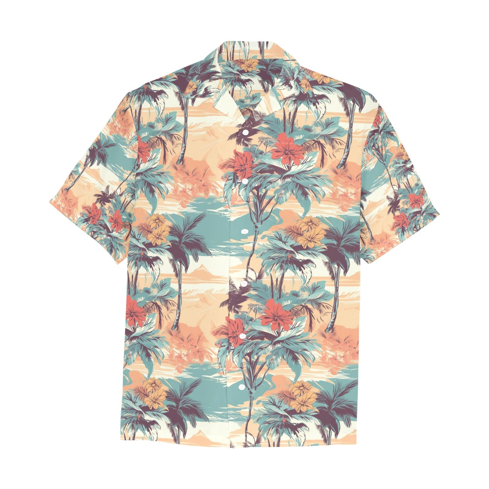 Palm Tree Men's Hawaiian Shirt With Chest Pocket - Sunshine on the Seas