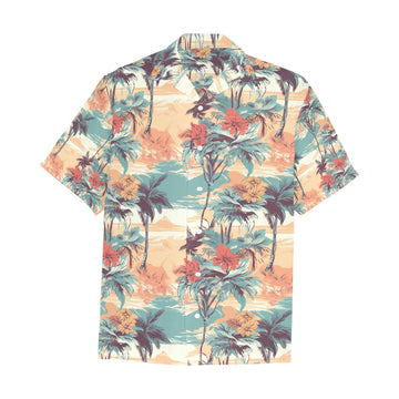 Palm Tree Men's Hawaiian Shirt With Chest Pocket - Sunshine on the Seas