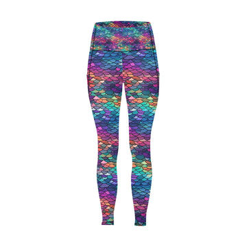 Rainbow Mermaid Leggings with Pockets