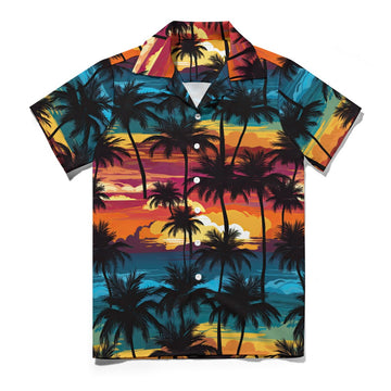 Tropical Rainbow Sunset Men's Hawaiian Shirt