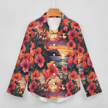 Hibiscus Sunset Women's Hawaiian Shirt