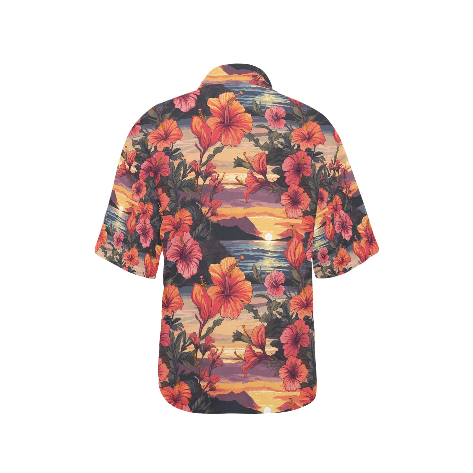 Hibiscus Sunset Hawaiian Shirt for Women - Sunshine on the Seas