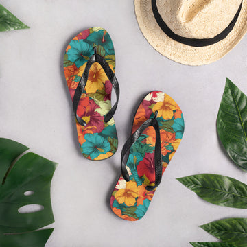 Tropical Hibiscus Flowers Flip-Flops - Sunshine on the Seas