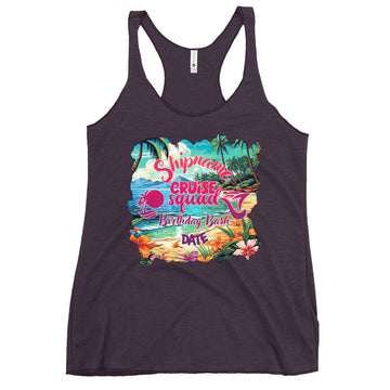 Customizable Cruise Squad Birthday Bash Women's Racerback Tank