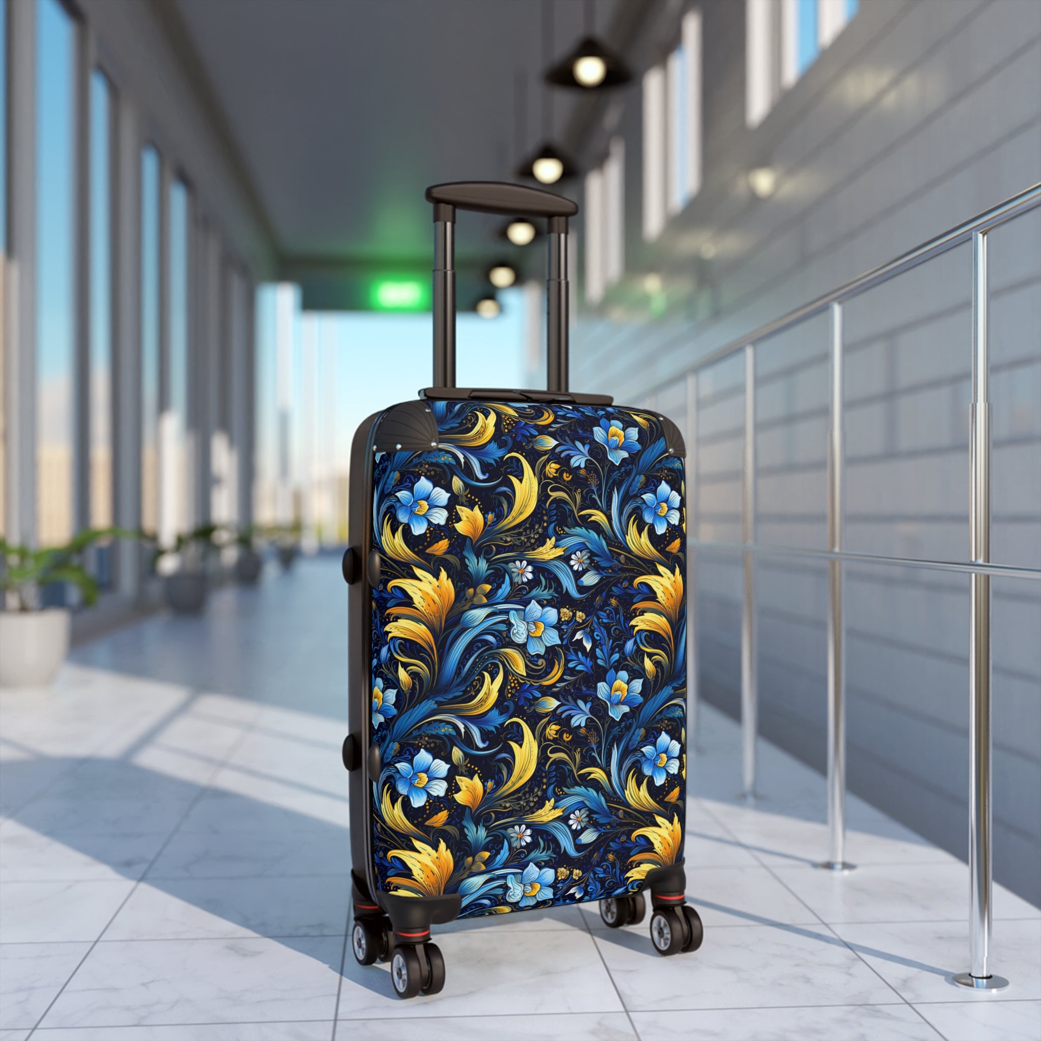 Blue & Yellow Paisley Suitcase