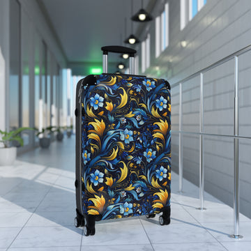 Blue & Yellow Paisley Suitcase