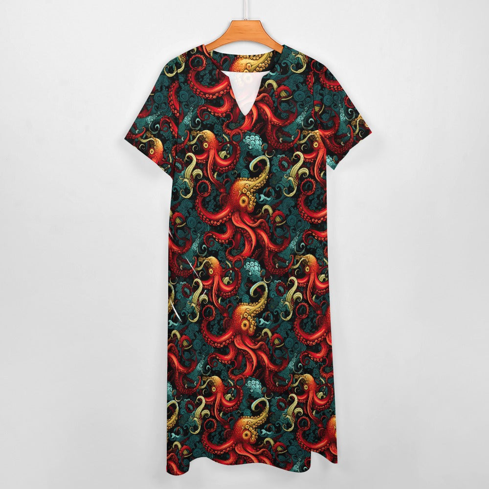 Octopus 7-point Short Sleeve Dress