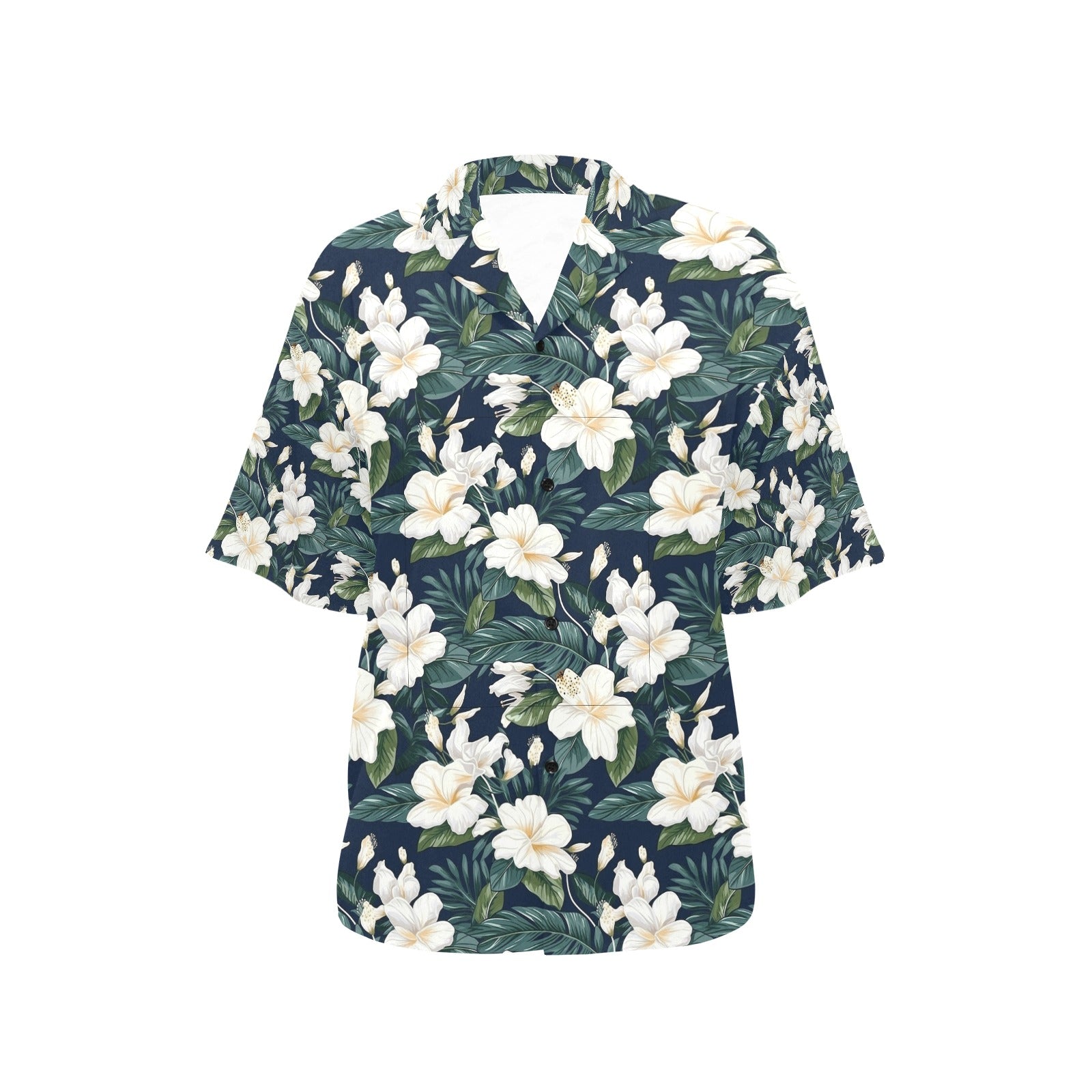 White Hibiscus Hawaiian Shirt for Women - Sunshine on the Seas