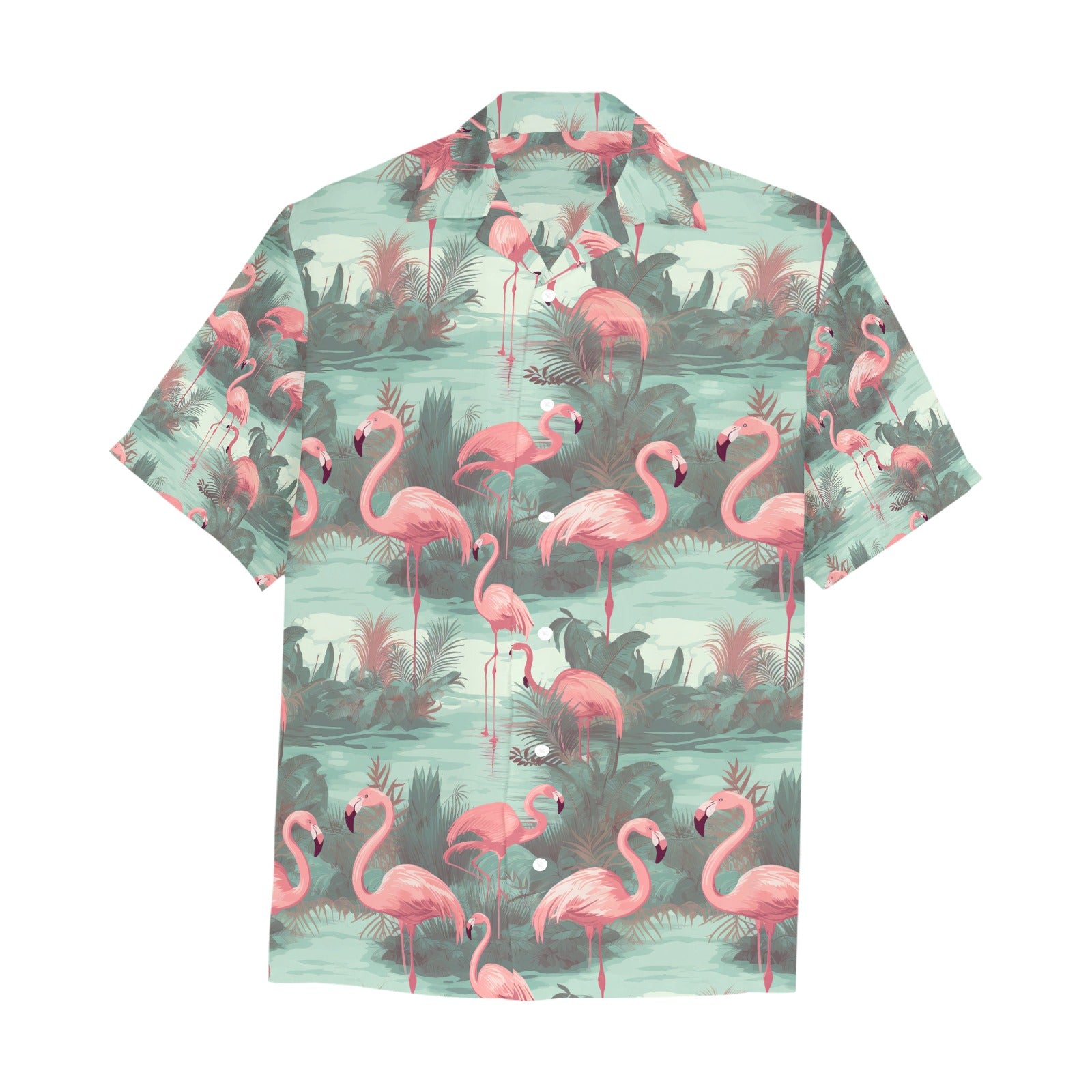 Flamingo Men's Hawaiian Shirt With Chest Pocket - Sunshine on the Seas