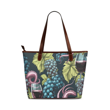 Octopus Tentacles & Wine Shoulder Tote Bag