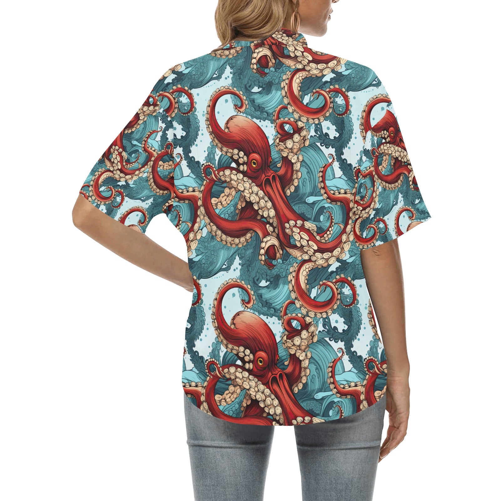 Octopus Hawaiian Shirt for Women - Sunshine on the Seas