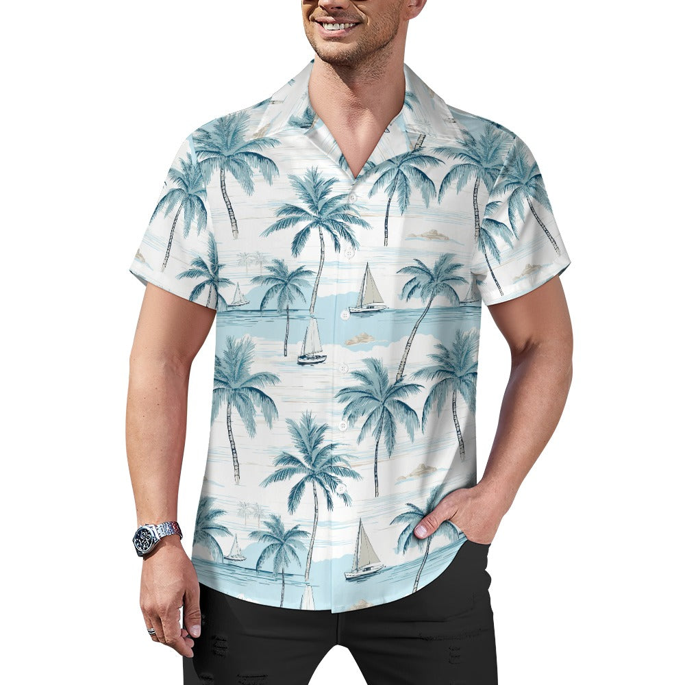 Tropical Sailboat Men's Hawaiian Shirt