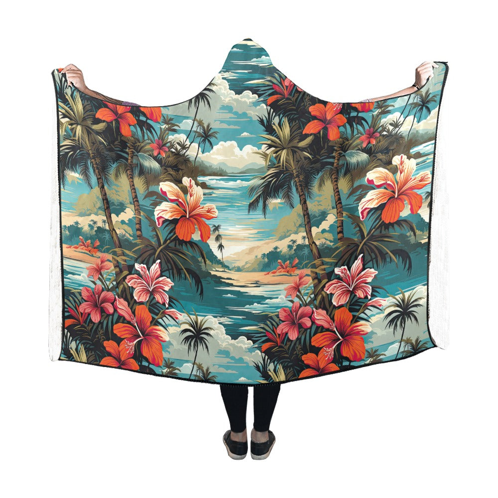 Take Me To The Beach Hooded Blanket 60"x50"