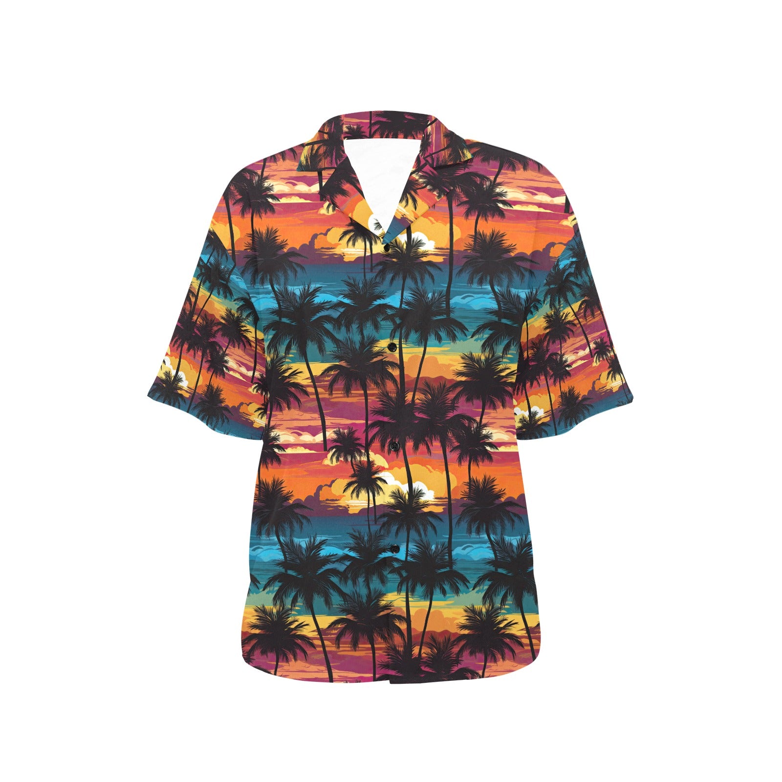 Palm Tree Sunset Hawaiian Shirt for Women - Sunshine on the Seas