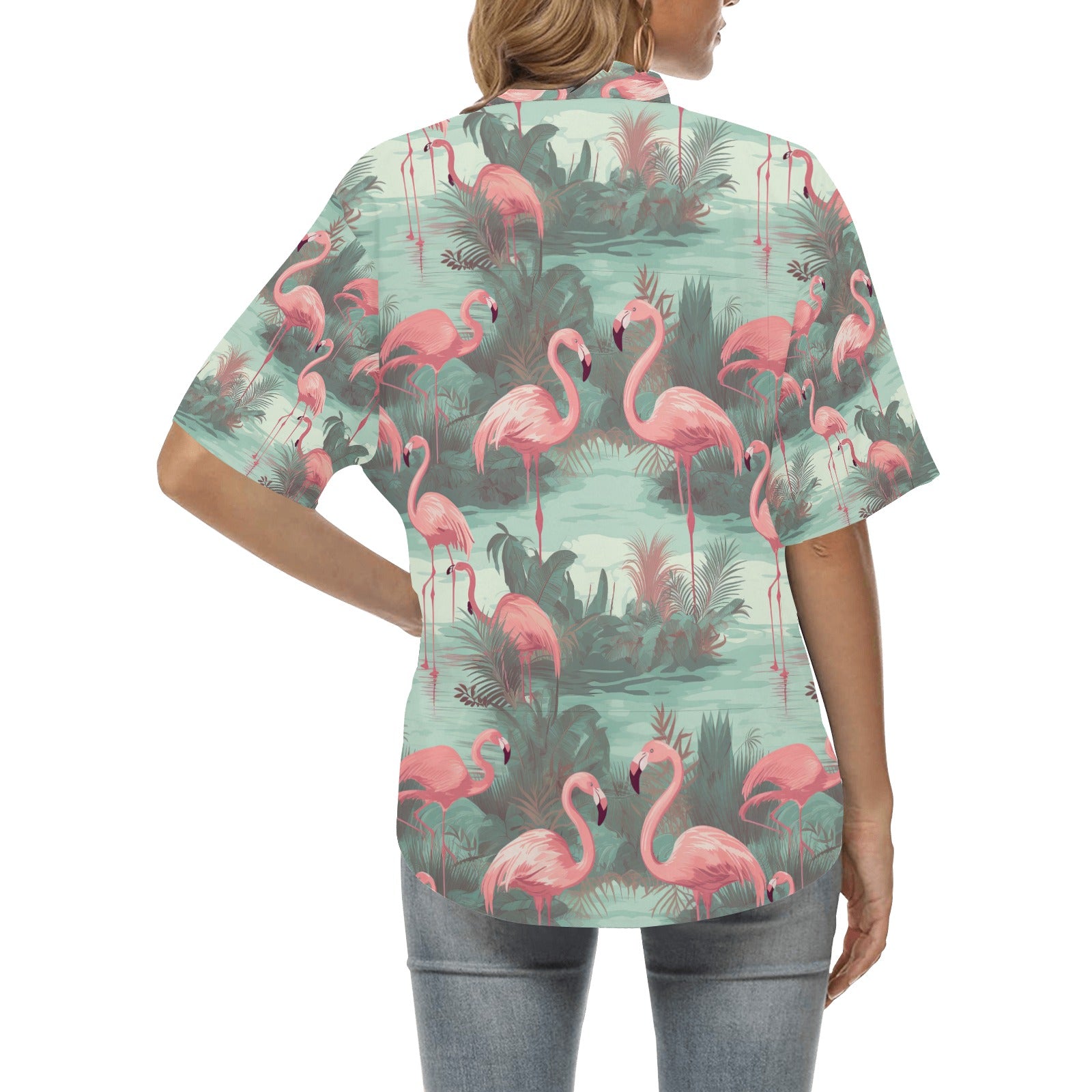 Flamingo Hawaiian Shirt for Women - Sunshine on the Seas