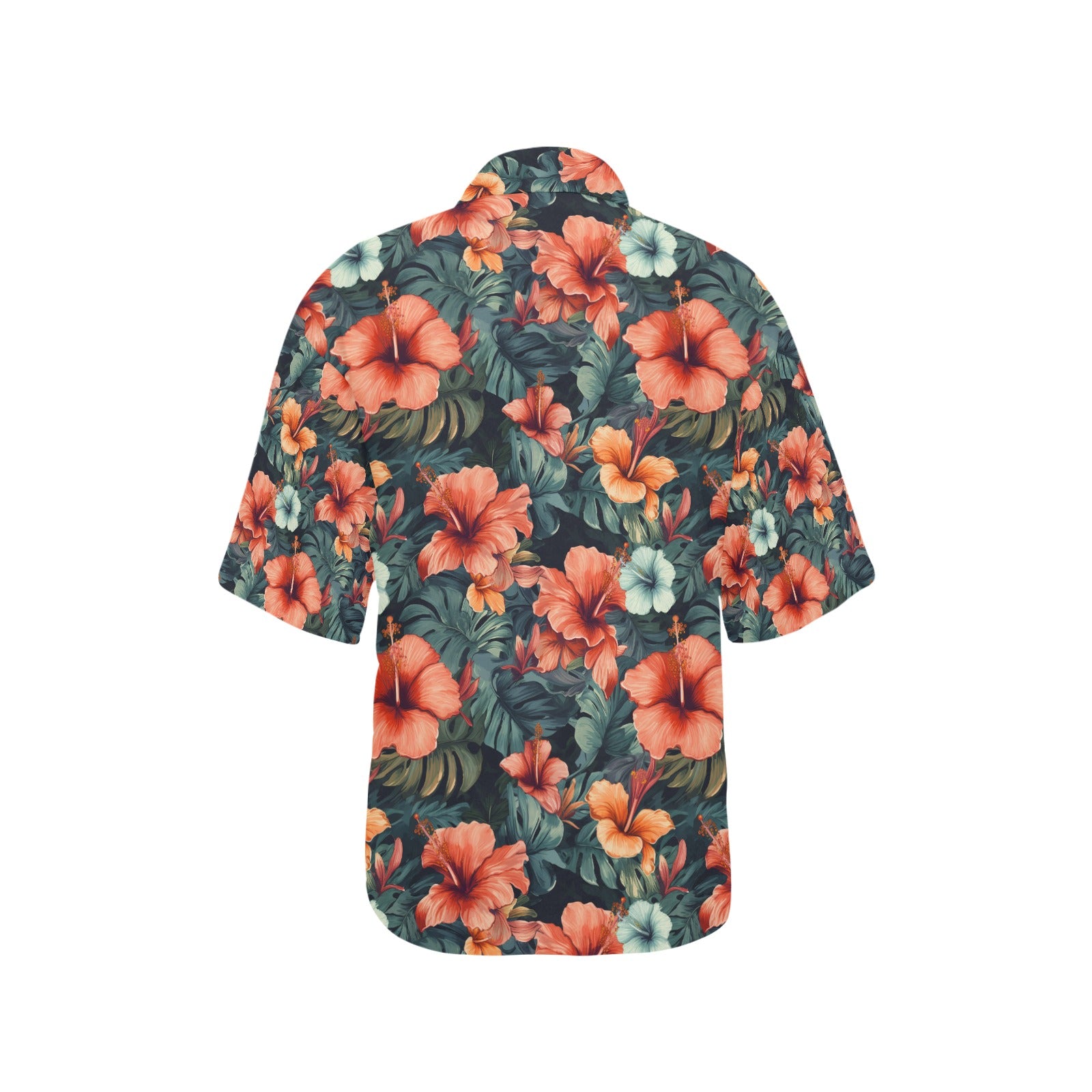 Red Hibiscus Hawaiian Shirt for Women - Sunshine on the Seas