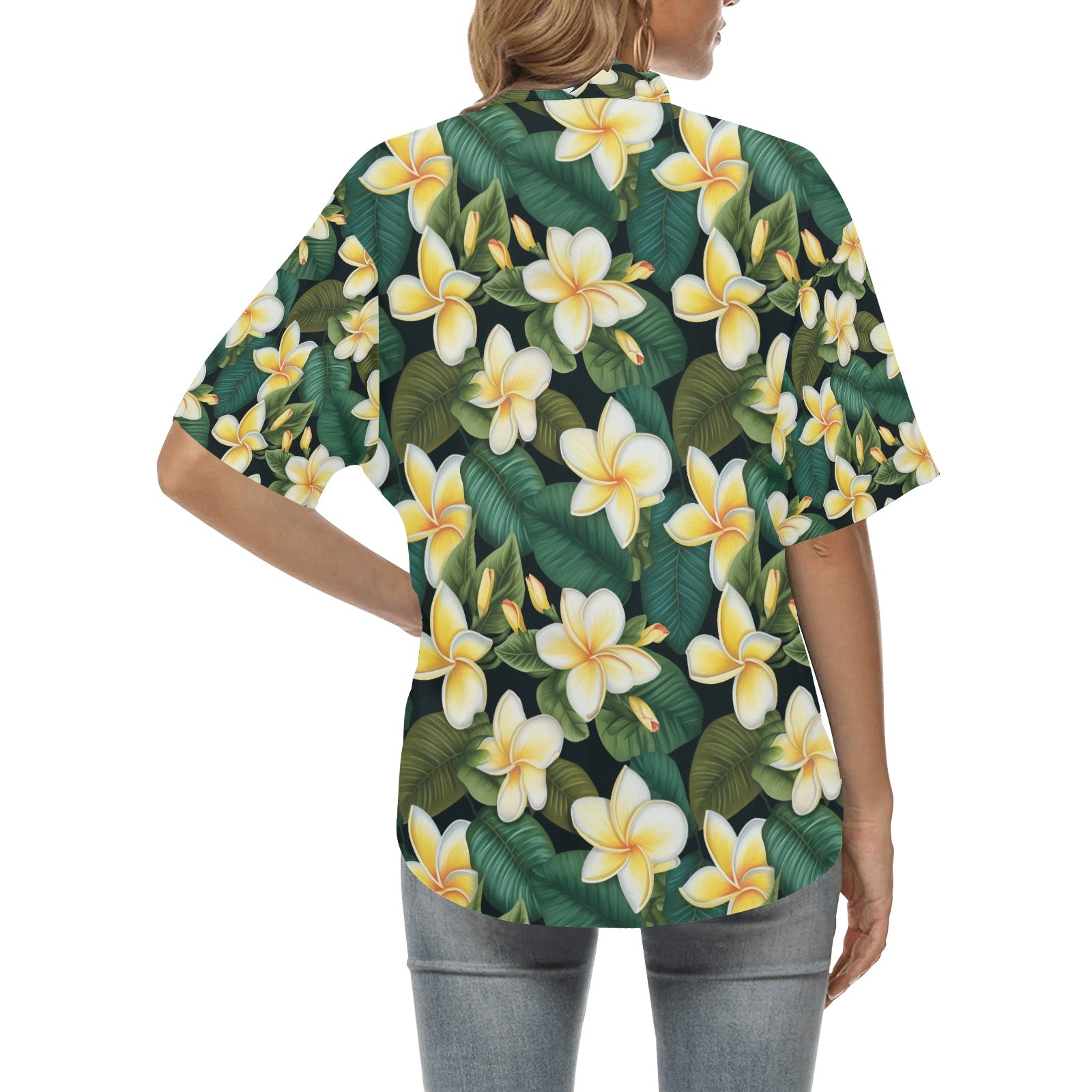 Plumeria Hawaiian Shirt for Women - Sunshine on the Seas