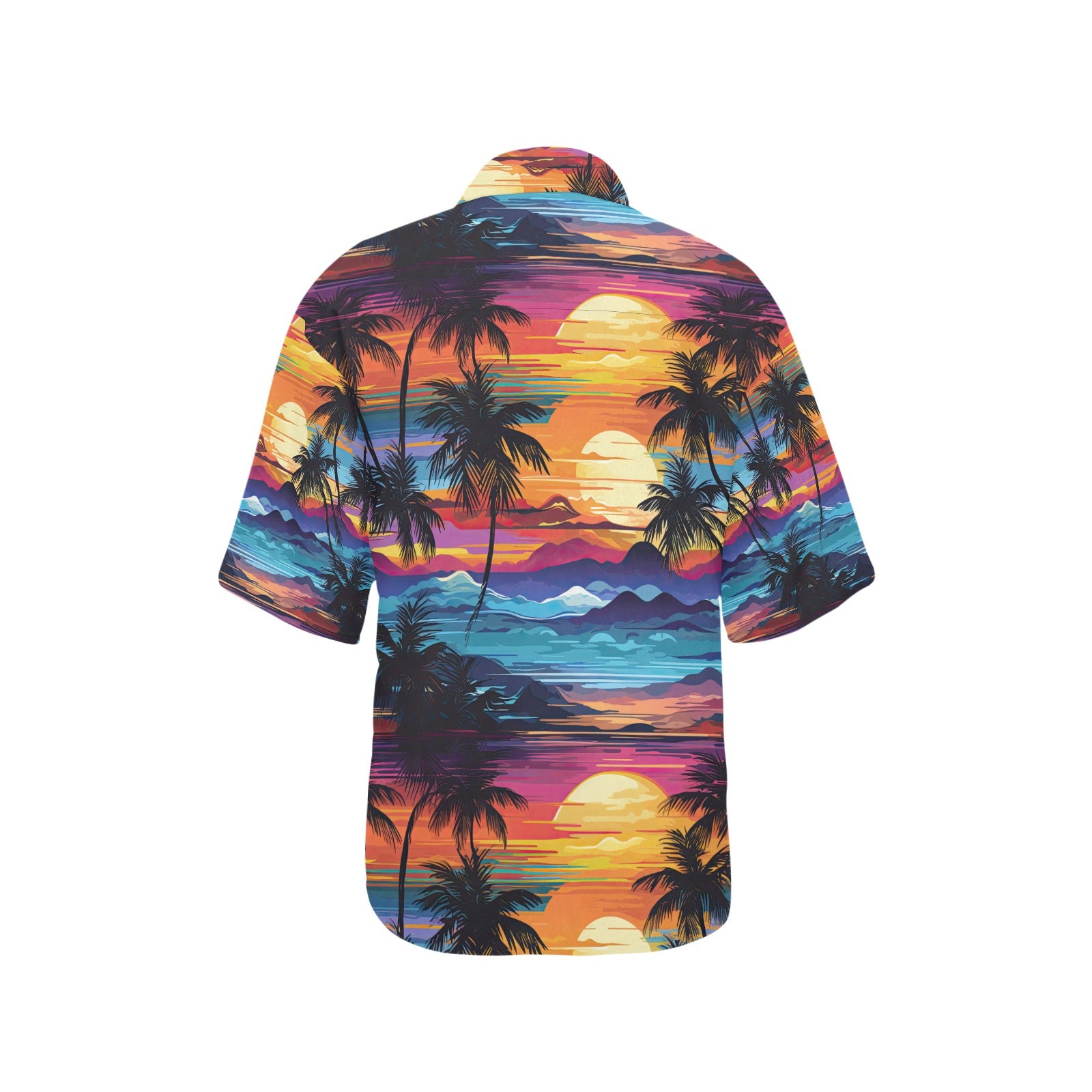 Colorful Sunset Hawaiian Shirt for Women - Sunshine on the Seas