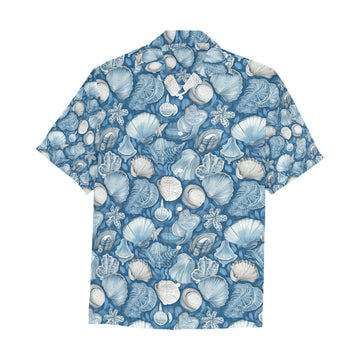Blue Seashells Men's Hawaiian Shirt