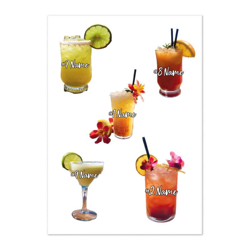 Custom Personalized Tropical Drinks Cruise Door Magnets - Sunshine on the Seas