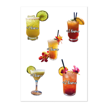 Customizable Personalized Tropical Drinks Cruise Door Magnets